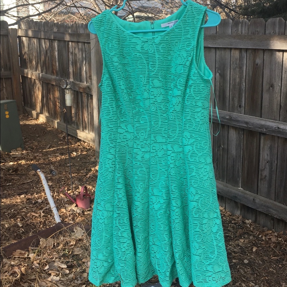 Studio One NY Sleeveless Flare Dress 12 Aqua